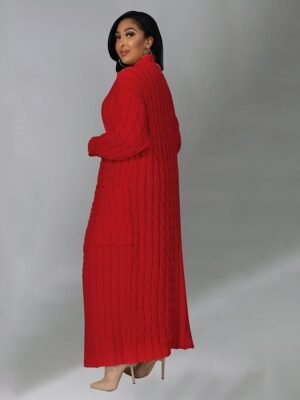 Sexy Loose Solid V Neck Drop Shoulder Long Sleeve Tunic Cardigan - Image 42