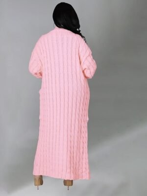 Sexy Loose Solid V Neck Drop Shoulder Long Sleeve Tunic Cardigan - Image 6