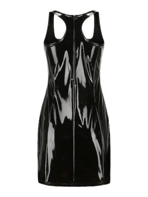 Sexy Slim Pure Color Deep U Sleeveless Mini Dress - Image 8