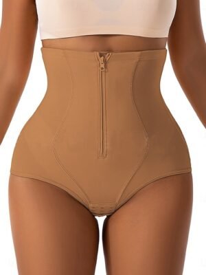 Shapewear High Waist Plain Elastic Waistband Shorts - Image 5