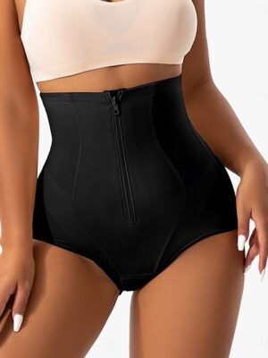 Shapewear High Waist Plain Elastic Waistband Shorts - Image 6