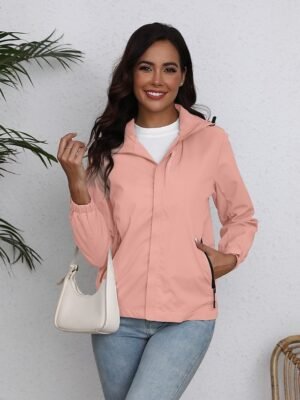 Simple Regular Fit Solid Colour Zipper Long Sleeve Trench Coat - Image 13