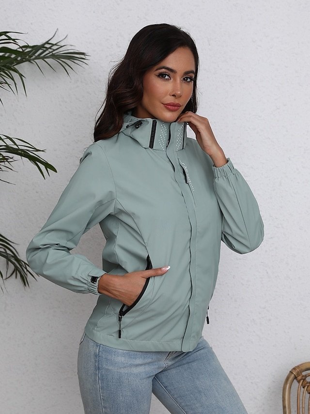 Simple Regular Fit Solid Colour Zipper Long Sleeve Trench Coat - Image 2