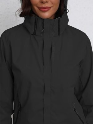 Simple Regular Fit Solid Colour Zipper Long Sleeve Trench Coat - Image 22