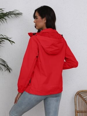 Simple Regular Fit Solid Colour Zipper Long Sleeve Trench Coat - Image 24