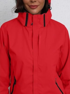 Simple Regular Fit Solid Colour Zipper Long Sleeve Trench Coat - Image 29