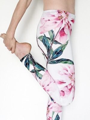 Sports High Waist Floral Yoga Leggings - Image 17