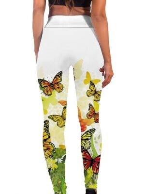 Sports High Waist Floral Yoga Leggings - Image 9