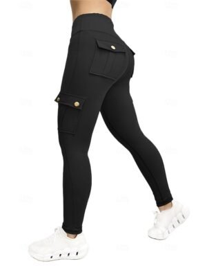 Sporty Tight Plain High Waist Yoga Leggings - Image 1