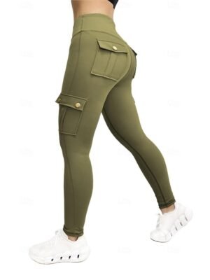 Sporty Tight Plain High Waist Yoga Leggings - Image 2