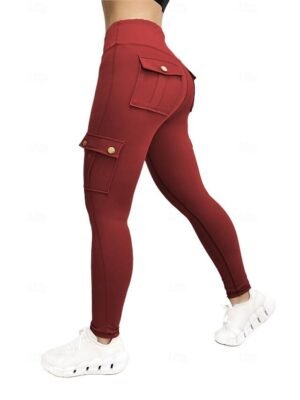 Sporty Tight Plain High Waist Yoga Leggings - Image 6