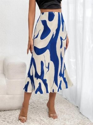 Street A Line Geometric Print Midi Skirt - Image 3