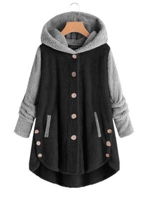 Street Casual Loose Colour Block Hoodie Long Sleeve Long Top - Image 5