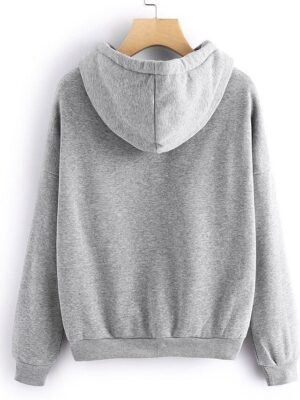 Street Casual Loose Graphic Drawstring Long Sleeve Hoodie - Image 5
