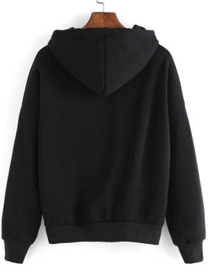 Street Casual Loose Graphic Drawstring Long Sleeve Hoodie - Image 7
