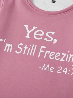 Street Casual Loose Letter Crewneck Long Sleeve Fleece Pullover - Image 4