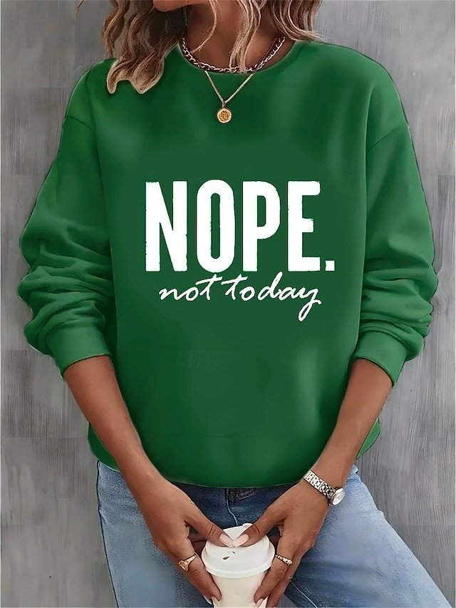 Street Casual Loose Letter Round Neck Long Sleeve Top - Image 2