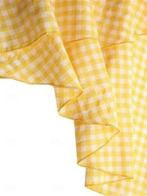 Street Casual Plaid Ruffle Maxi Mermaid Skirt - Image 8