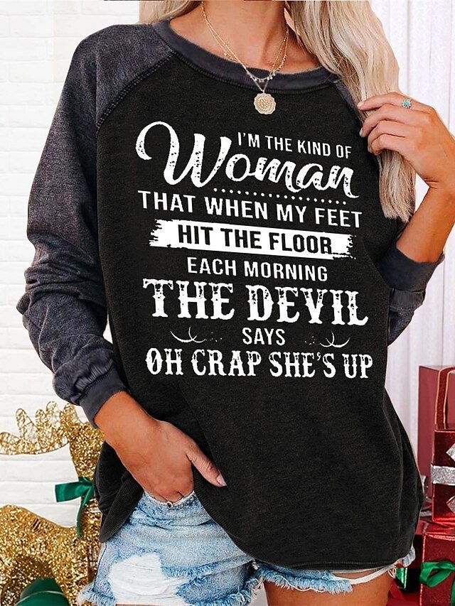 Street Casual Plus Size Graphic Round Neck Long Sleeve Top - Image 2