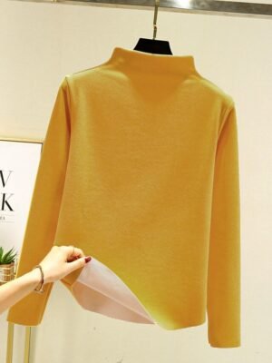 Street Casual Regular Solid Turtleneck Long Sleeve Tops - Image 11