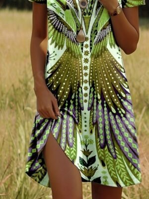 Street Loose Fit Floral V Neck Sleeveless Mini Dress - Image 22