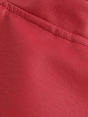 Street Loose Plain Stand Collar Long Sleeve Leather Jacket - Image 14