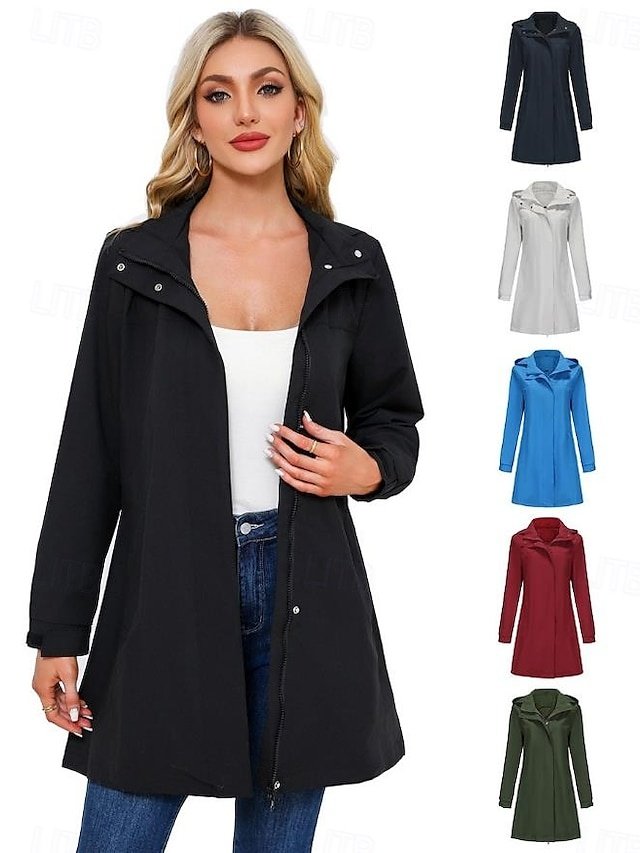 Street Regular Solid Colour Long Sleeve Casual Coat - Image 1