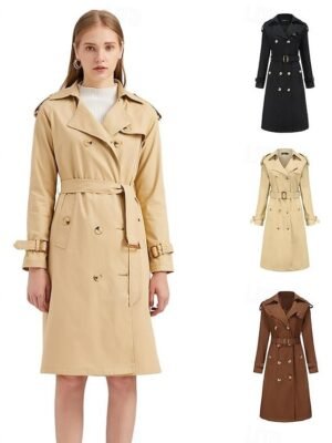Street Regular Solid Long Sleeve Casual Coat - Image 1