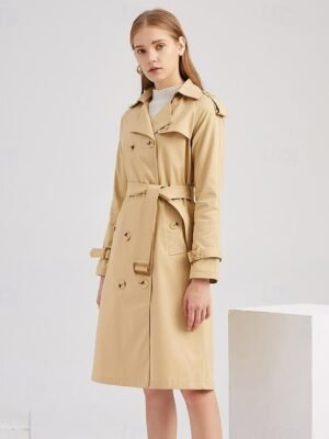 Street Regular Solid Long Sleeve Casual Coat - Image 2