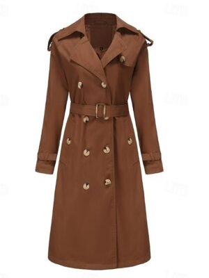 Street Regular Solid Long Sleeve Casual Coat - Image 5