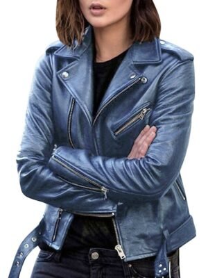 Street Regular Solid Turndown Long Sleeve Short Faux Leather Jacket - Image 4