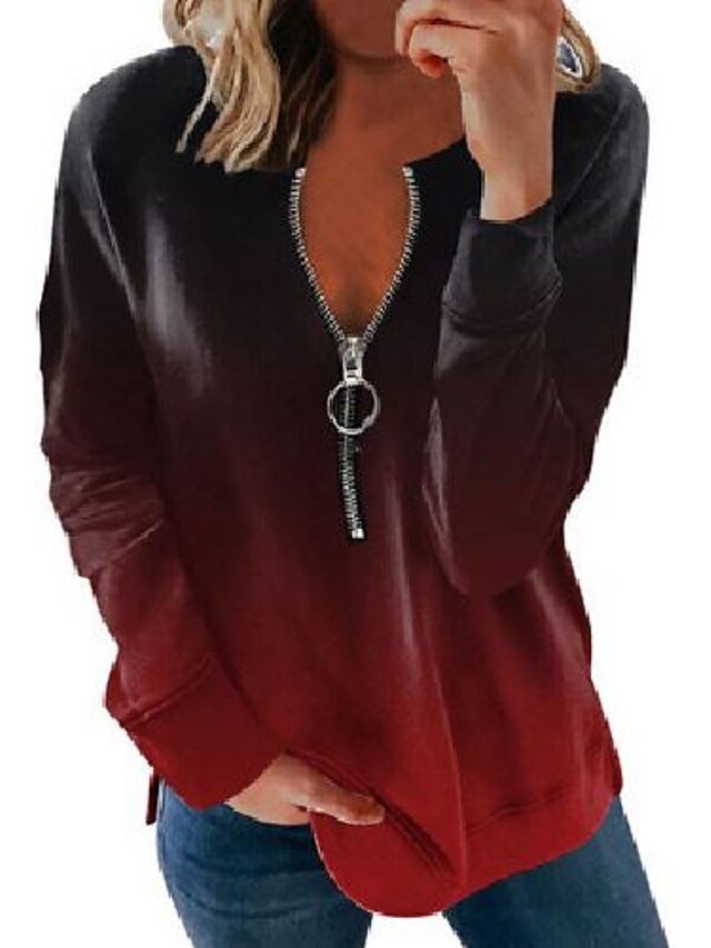 Streetwear Basic Gradient Round Neck Long Sleeve Hoodie - Image 6