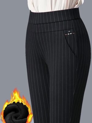 Streetwear Casual High Waist Striped Ankle-Length Leggings - Image 2