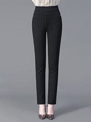 Streetwear Casual High Waist Striped Ankle-Length Leggings - Image 5
