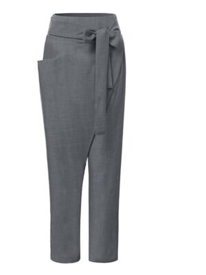 Streetwear Casual Slim Solid Mid Waist Ankle-Length Trousers - Image 5