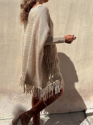 Streetwear Casual Solid Crew Neck Long Sleeve Knitted Jumper - Image 2