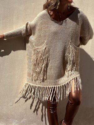 Streetwear Casual Solid Crew Neck Long Sleeve Knitted Jumper - Image 4