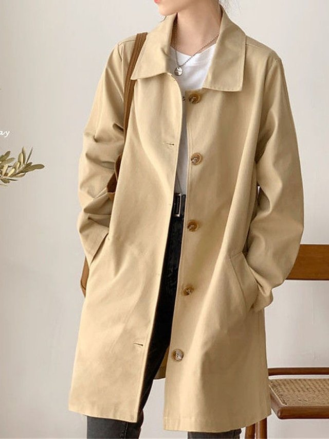 Streetwear Long Sleeve Lapel Trench Coat - Image 10