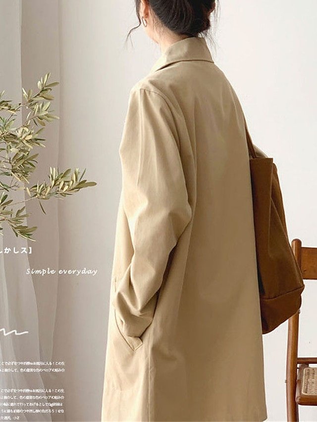 Streetwear Long Sleeve Lapel Trench Coat - Image 9