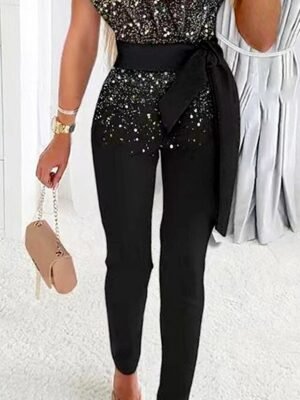 Streetwear Regular Fit Gradient One Shoulder Short Sleeve Jumpsuit - Image 3