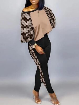 Streetwear Regular Fit Graphic Print Crew Neck Long Sleeve Tracksuit - Image 4