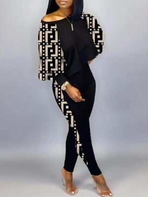 Streetwear Regular Fit Graphic Print Crew Neck Long Sleeve Tracksuit - Image 7