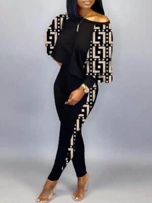 Streetwear Regular Fit Graphic Print Crew Neck Long Sleeve Tracksuit - Image 8