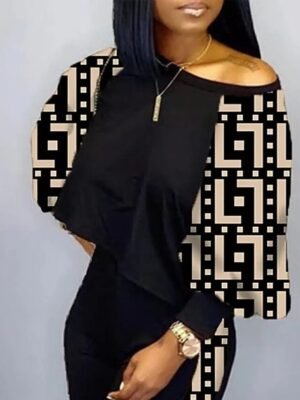 Streetwear Regular Fit Graphic Print Crew Neck Long Sleeve Tracksuit - Image 9