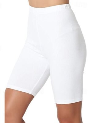 Streetwear Regular Fit Plain High Waist Knee Length Shorts - Image 1