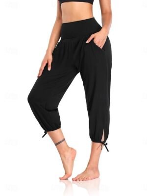 Streetwear Regular Fit Plain High Waist Ankle-Length Chinos - Image 1