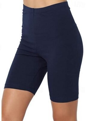Streetwear Regular Fit Plain High Waist Knee Length Shorts - Image 11