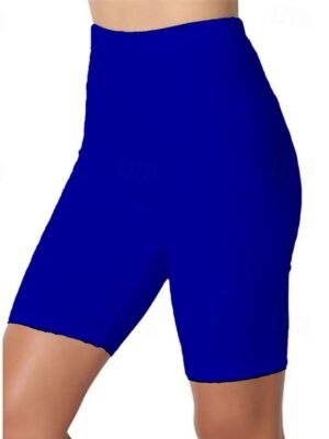 Streetwear Regular Fit Plain High Waist Knee Length Shorts - Image 12