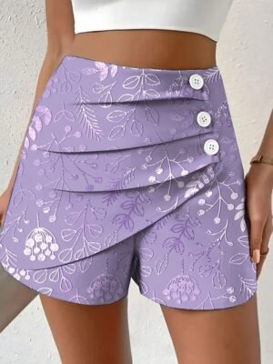 Streetwear Regular Fit Plain High Waist Micro-elastic Chino Shorts - Image 15