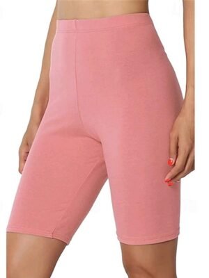 Streetwear Regular Fit Plain High Waist Knee Length Shorts - Image 2